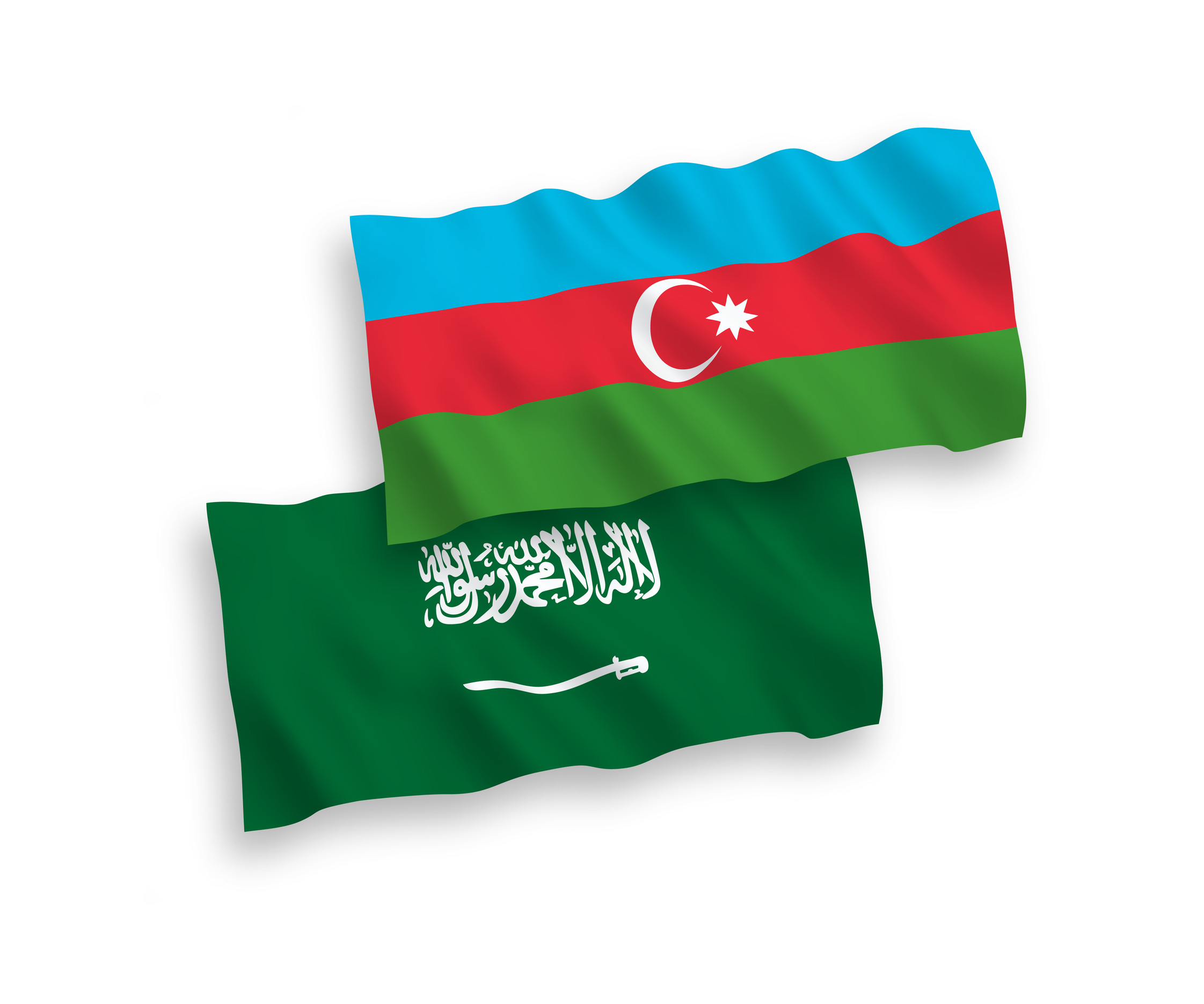 Azerbaijan And Saudi Arabia Flags Azerbaijan And Saudi Arabia Flags