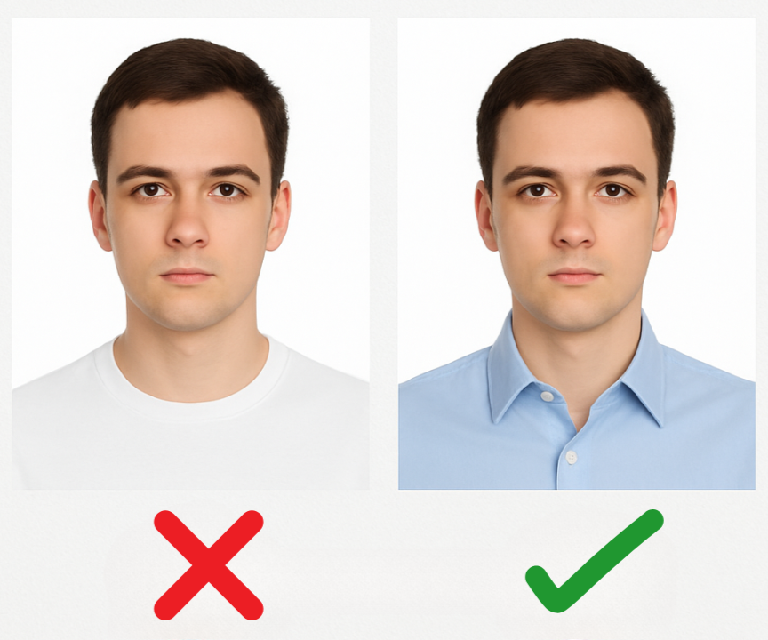 Correct vs incorrect e-Visa photo
Correct vs incorrect e-Visa photo