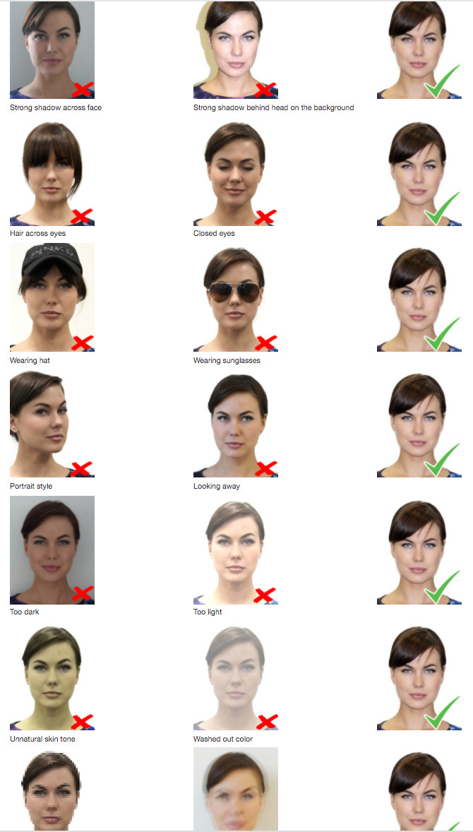 Examples of Incorrect Visa Photos Examples of Incorrect Visa Photos