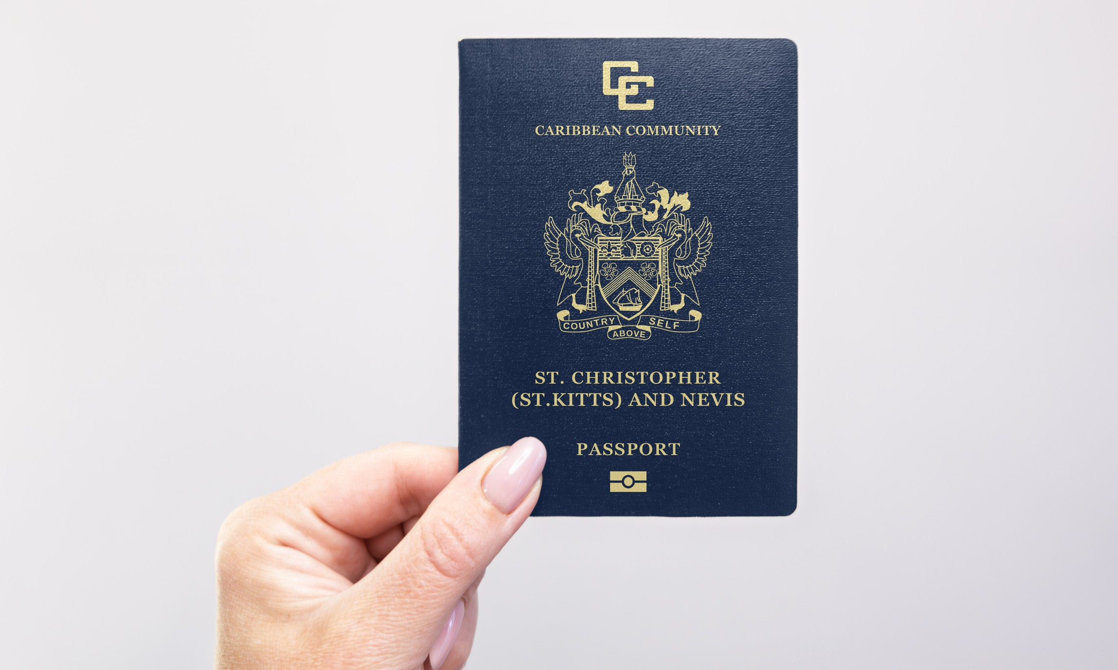 Hand Holding St Kitts Passport Hand Holding St Kitts Passport