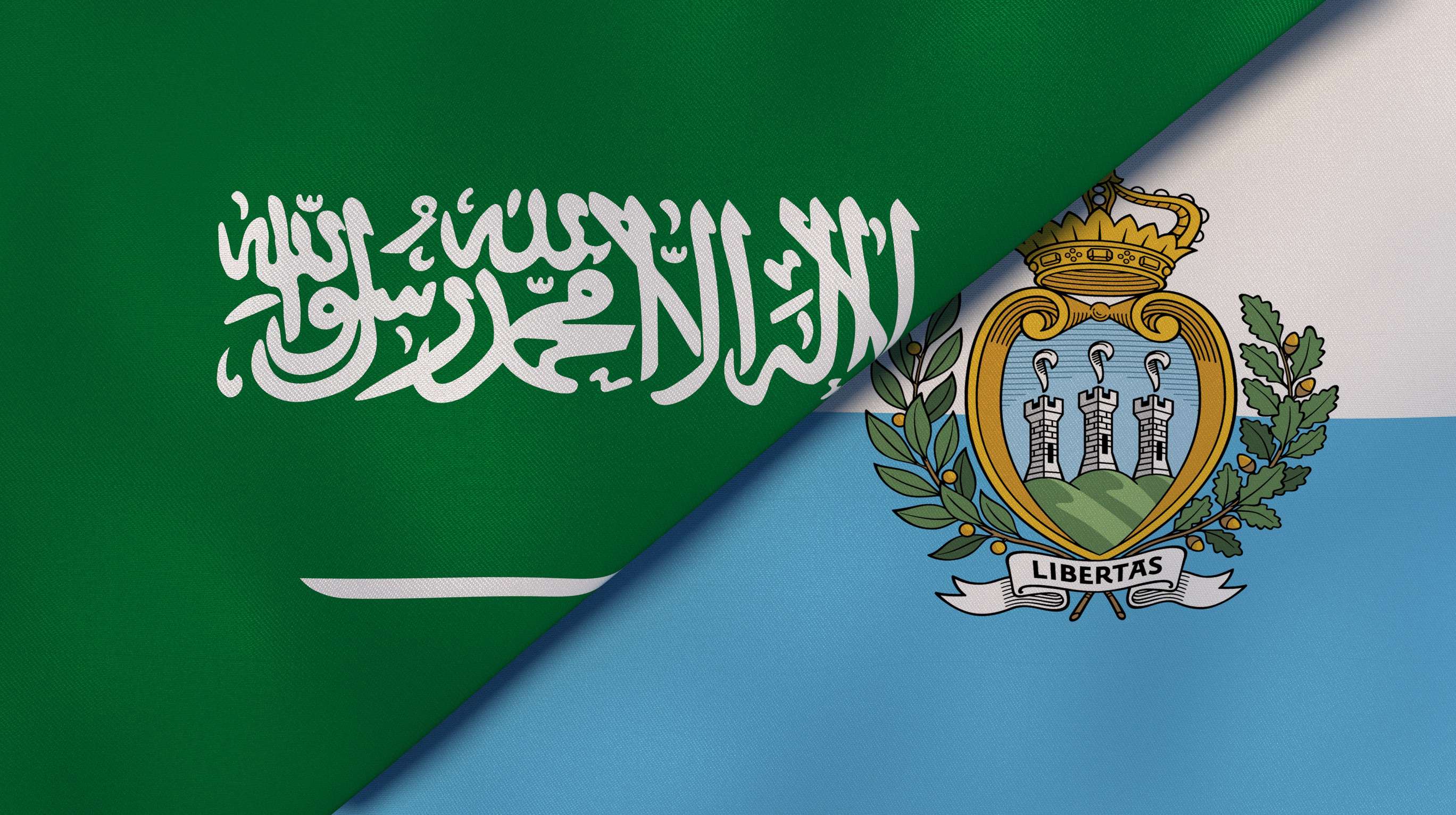 Saudi Arabia and San Marino flags together