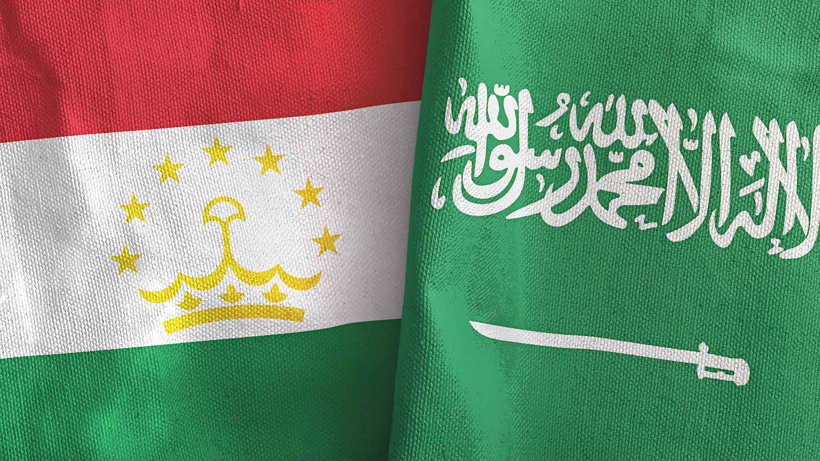 Tajikistan And Saudi Arabia Flags Tajikistan And Saudi Arabia Flags